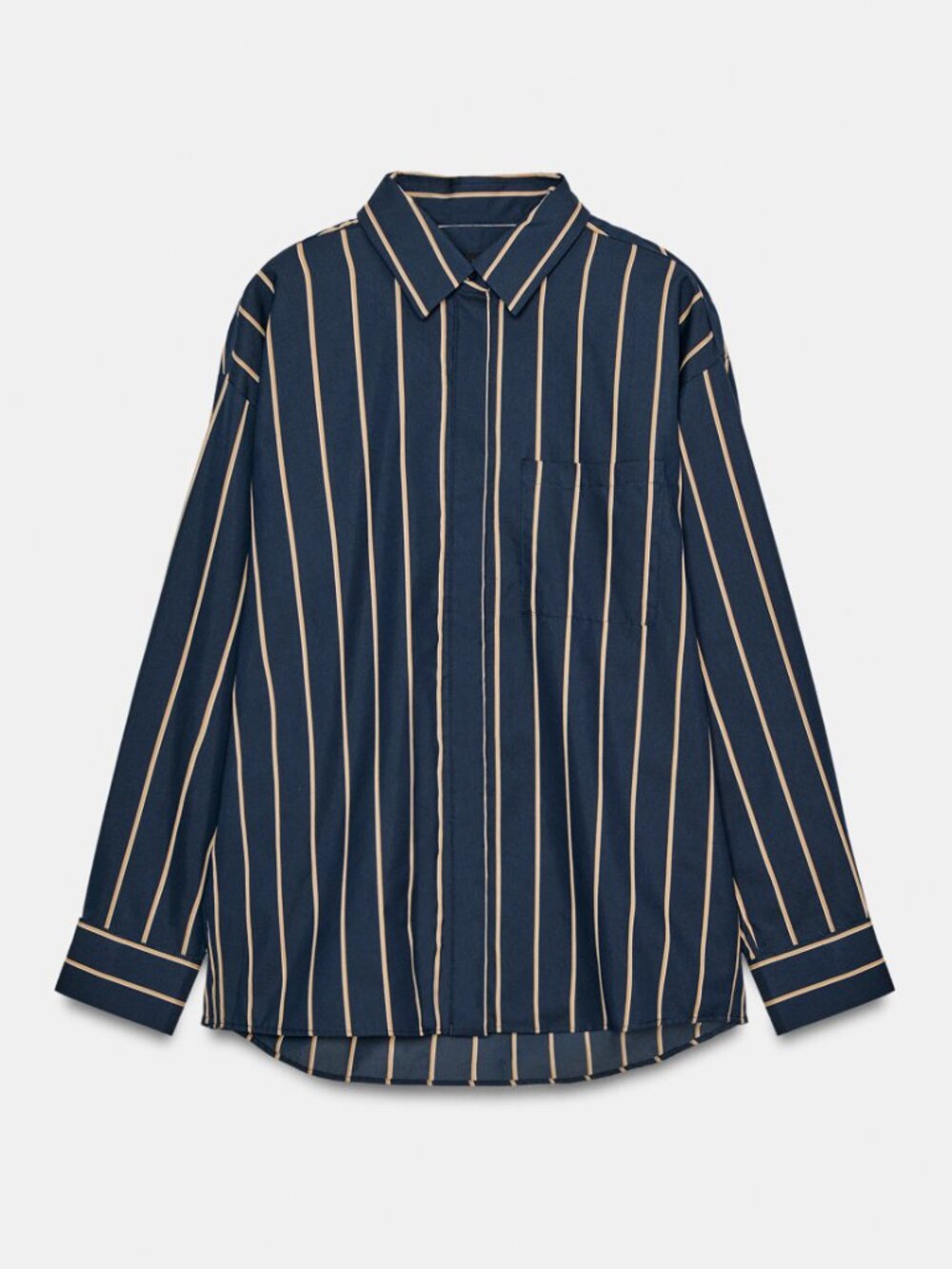 Zara ZW Collection Striped Poplin Oversized Shirt